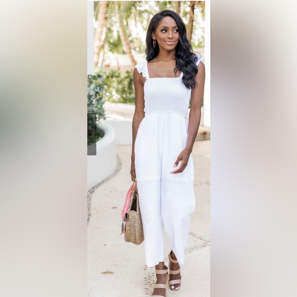 Pink Lily White jumpsuit